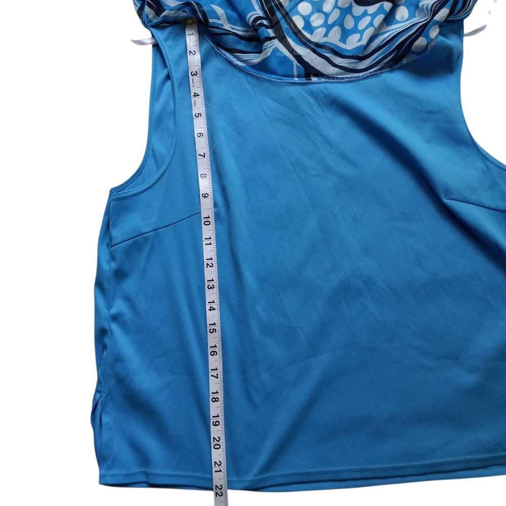 Womens Kimono Top Blue Size 16 Tie Waist Artsy Resortwear Boho Retro - Picture 10 of 15